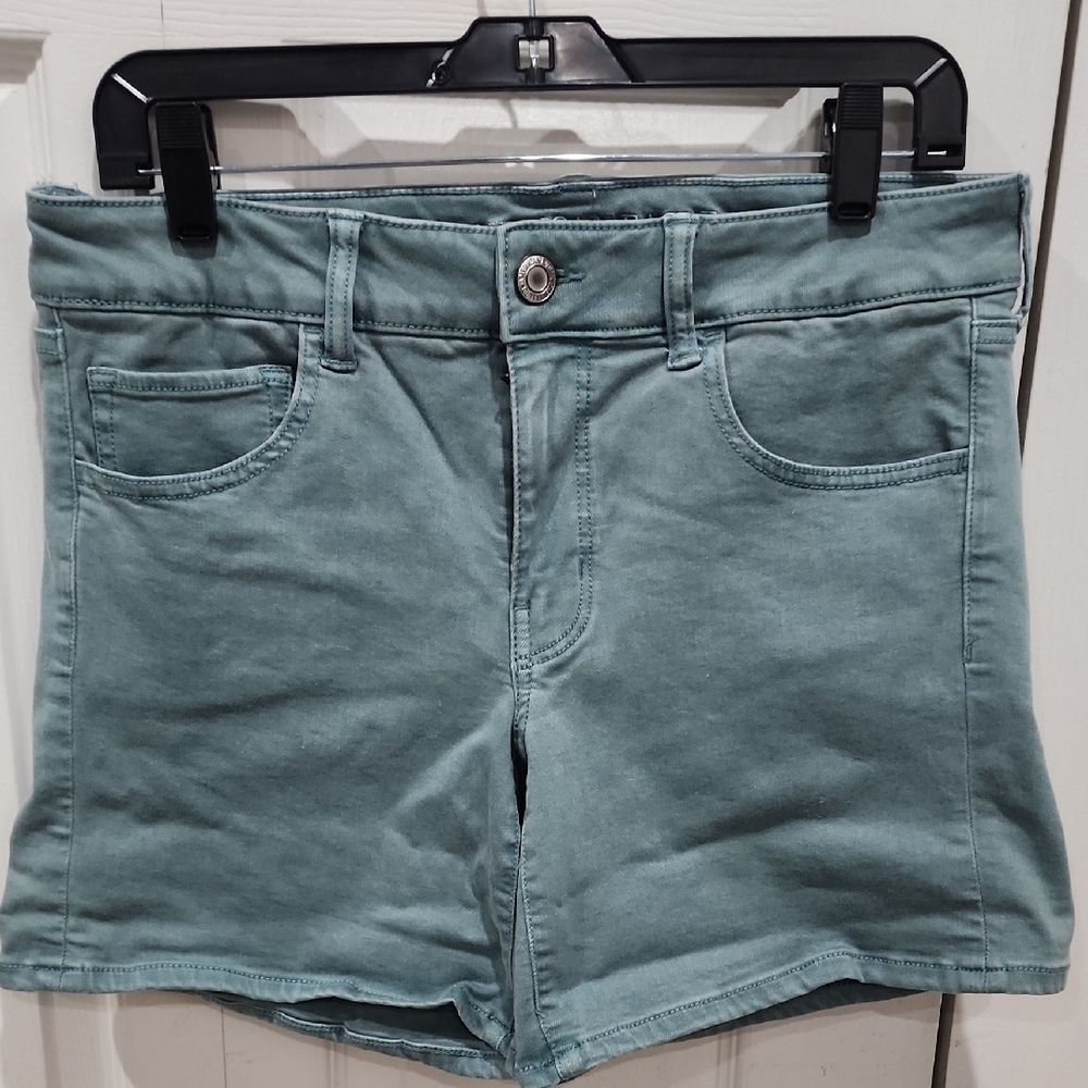 American Eagle Outfitters Blue High Waist Denim Shorts